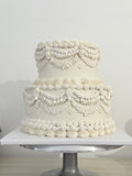 Double tier wedding vintage cake